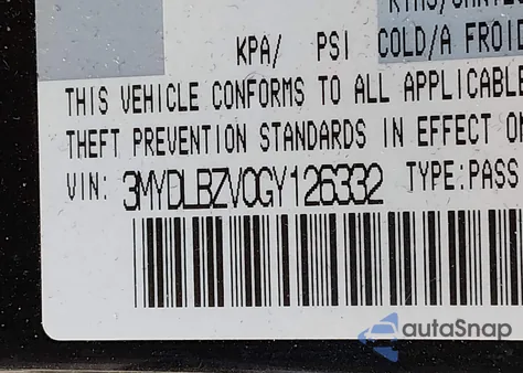 2016 Scion Ia z USA, uszkodzony, nr VIN 3MYDLBZV0GY126332